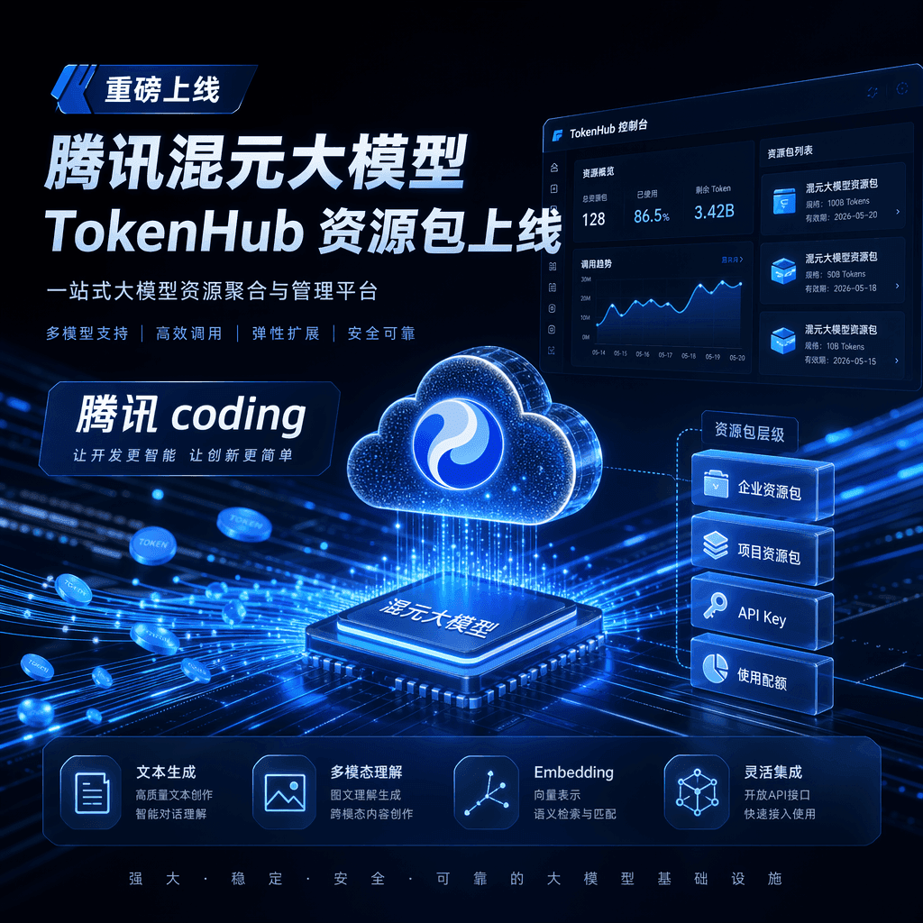 腾讯推出 TokenHub 平台,多模型支持一键解锁,包含 coding plan 和 token plan